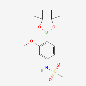 molecular formula C14H22BNO5S B8559400 N-(3-methoxy-4-(4,4,5,5-tetramethyl-1,3,2-dioxaborolan-2-yl)phenyl)methanesulfonamide 