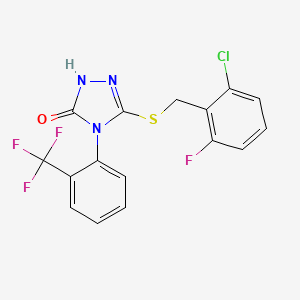 5-((2-chloro-6-fluorobenzyl)thio)-4-(2-(trifluoromethyl)phenyl)-4H-1,2,4-triazol-3-ol