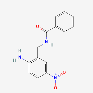 molecular formula C14H13N3O3 B8560055 N-[(2-amino-5-nitrophenyl)methyl]benzamide 