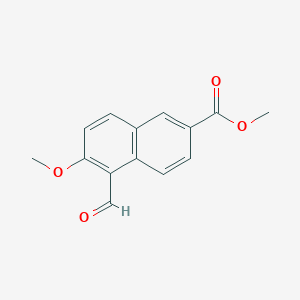 molecular formula C14H12O4 B8560194 Methyl 5-formyl-6-methoxynaphthalene-2-carboxylate 