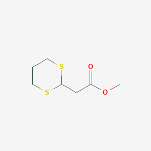 molecular formula C7H12O2S2 B8560269 Methyl 2-(1,3-dithian-2-yl)acetate CAS No. 64714-80-3