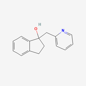 molecular formula C15H15NO B8560334 1-[(Pyridin-2-yl)methyl]-2,3-dihydro-1H-inden-1-ol CAS No. 88062-12-8