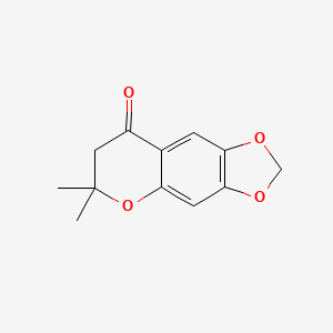 molecular formula C12H12O4 B8560340 6,6-Dimethyl-7,8-dihydro-6H-1,3-dioxolo[4,5-g][1]benzopyran-8-one 
