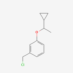 molecular formula C12H15ClO B8560352 1-(Chloromethyl)-3-(1-cyclopropylethoxy)benzene CAS No. 921602-59-7