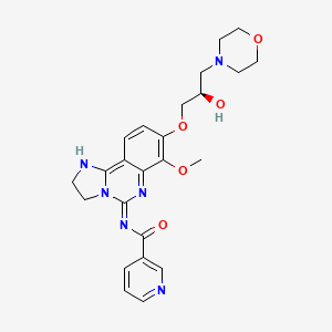 molecular formula C24H28N6O5 B8560371 N-(8-{[(2R)-2-hydroxy-3-(morpholin-4-yl)propyl]oxy}-7-methoxy-2,3-dihydroimidazo[1,2-c]quinazolin-5-yl)pyridine-3-carboxamide 