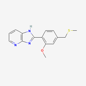molecular formula C15H15N3OS B8560384 2-{2-Methoxy-4-[(methylsulfanyl)methyl]phenyl}-1H-imidazo[4,5-b]pyridine CAS No. 89454-55-7