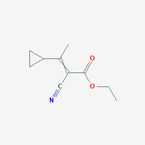 molecular formula C10H13NO2 B8560392 Ethyl 2-cyano-3-cyclopropylbut-2-enoate 