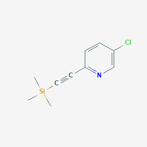 molecular formula C10H12ClNSi B8560410 2-Trimethylsilylethynyl-5-chloropyridine 