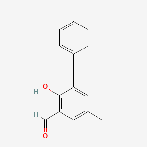 molecular formula C17H18O2 B8560566 2-Hydroxy-5-methyl-3-(2-phenylpropan-2-yl)benzaldehyde CAS No. 263172-85-6