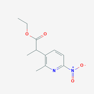 molecular formula C11H14N2O4 B8560574 Ethyl 2-(2-methyl-6-nitropyridin-3-yl)propanoate 