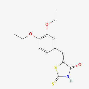 molecular formula C14H15NO3S2 B8560593 5-(3,4-Diethoxybenzylidene)rhodanine 