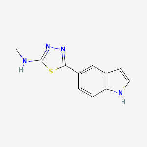 molecular formula C11H10N4S B8560595 5-(1H-indol-5-yl)-N-methyl-1,3,4-thiadiazol-2-amine 