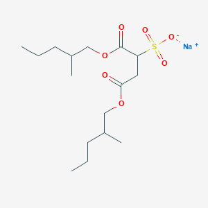 molecular formula C16H29NaO7S B085607 Sodium 1,4-bis(2-methylpentyl) sulphonatosuccinate CAS No. 127-38-8