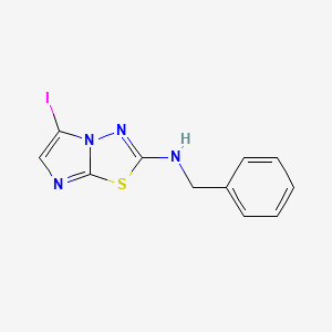 molecular formula C11H9IN4S B8560705 N-benzyl-5-iodoimidazo[2,1-b][1,3,4]thiadiazol-2-amine CAS No. 1206207-45-5