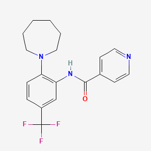 molecular formula C19H20F3N3O B8561290 N-[2-(1-hexahydro-1H-azepinyl)-5-(trifluoromethyl)phenyl]isonicotinamide 