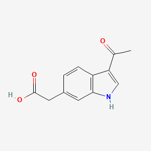 molecular formula C12H11NO3 B8561367 2-(3-acetyl-1H-indol-6-yl)acetic acid 