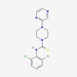 molecular formula C15H15Cl2N5S B8561459 N-(2,6-Dichlorophenyl)-4-(pyrazin-2-yl)piperazine-1-carbothioamide CAS No. 89007-43-2