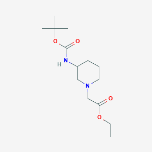 molecular formula C14H26N2O4 B8561528 Ethyl 2-(3-((tert-butoxycarbonyl)amino)piperidin-1-yl)acetate 