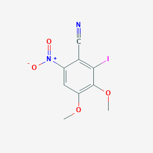 molecular formula C9H7IN2O4 B8561540 2-Iodo-3,4-dimethoxy-6-nitrobenzonitrile CAS No. 192869-10-6