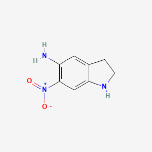 1H-Indol-5-amine, 2,3-dihydro-6-nitro-
