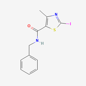 molecular formula C12H11IN2OS B8561627 N-benzyl-2-iodo-4-methyl-1,3-thiazole-5-carboxamide 
