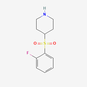 molecular formula C11H14FNO2S B8561635 4-(2-Fluorobenzenesulfonyl)piperidine 