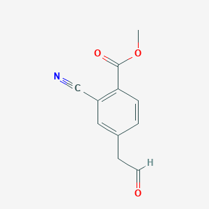 molecular formula C11H9NO3 B8561910 Methyl 2-cyano-4-(2-oxoethyl)benzoate 
