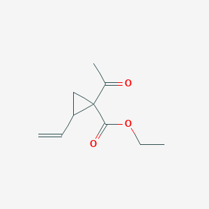 molecular formula C10H14O3 B8561913 Ethyl 1-acetyl-2-ethenylcyclopropane-1-carboxylate CAS No. 33626-79-8