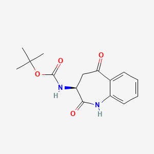 molecular formula C15H18N2O4 B8562122 tert-Butyl (S)-(2,5-dioxo-2,3,4,5-tetrahydro-1H-benzo[b]azepin-3-yl)carbamate 