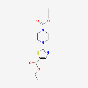 molecular formula C15H23N3O4S B8562227 ethyl 2-[4-[(2-methylpropan-2-yl)oxycarbonyl]piperazin-1-yl]-1,3-thiazole-5-carboxylate 