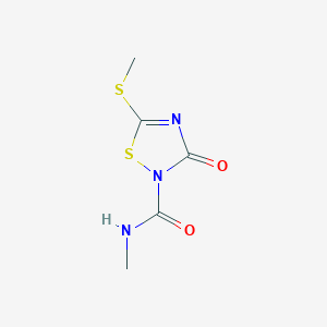 molecular formula C5H7N3O2S2 B8562249 N-Methyl-5-(methylsulfanyl)-3-oxo-1,2,4-thiadiazole-2(3H)-carboxamide CAS No. 61516-00-5