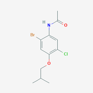 molecular formula C12H15BrClNO2 B8562367 N-[2-bromo-5-chloro-4-(2-methylpropoxy)phenyl]acetamide 