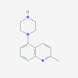 molecular formula C14H17N3 B8562553 2-Methyl-5-piperazin-1-yl-quinoline 