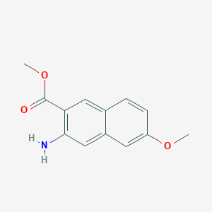 molecular formula C13H13NO3 B8562656 Methyl 3-amino-6-methoxy-2-naphthoate 