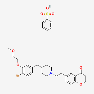 molecular formula C32H38BrNO7S B8562662 benzenesulfonic acid;6-[2-[4-[[4-bromo-3-(2-methoxyethoxy)phenyl]methyl]piperidin-1-yl]ethyl]-2,3-dihydrochromen-4-one 
