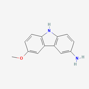 molecular formula C13H12N2O B8562678 6-methoxy-9H-carbazol-3-amine 