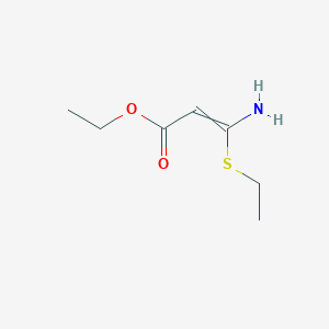 molecular formula C7H13NO2S B8562744 Ethyl 3-amino-3-(ethylsulfanyl)prop-2-enoate CAS No. 53371-88-3