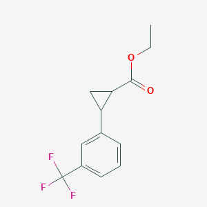 molecular formula C13H13F3O2 B8562756 ethyl 2-[3-(trifluoromethyl)phenyl]cyclopropane-1-carboxylate 