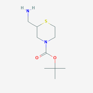 molecular formula C10H20N2O2S B8562776 Tert-butyl 2-(aminomethyl)thiomorpholine-4-carboxylate 