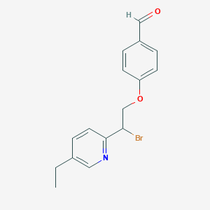 molecular formula C16H16BrNO2 B8563017 4-[2-Bromo-2-(5-ethylpyridin-2-yl)ethoxy]benzaldehyde CAS No. 646519-96-2
