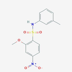 molecular formula C14H14N2O5S B8563041 2-Methoxy-4-nitro-N-m-tolyl-benzenesulfonamide 