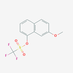molecular formula C12H9F3O4S B8563052 7-Methoxynaphthalen-1-yl trifluoromethanesulfonate 