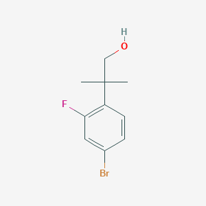 molecular formula C10H12BrFO B8563088 2-(4-Bromo-2-fluorophenyl)-2-methylpropan-1-ol 