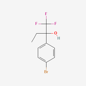 molecular formula C10H10BrF3O B8563205 Benzenemethanol, 4-bromo-alpha-ethyl-alpha-(trifluoromethyl)- 