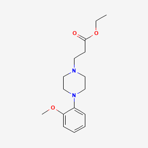 molecular formula C16H24N2O3 B8563279 Ethyl 3-[4-(2-methoxyphenyl)piperazino]propanoate 