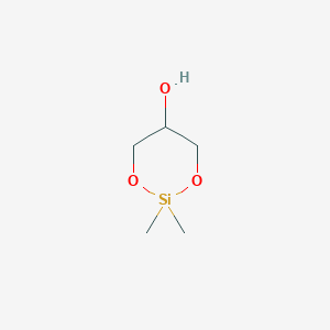 molecular formula C5H12O3Si B085633 2,2-Dimethyl-1,3-dioxa-2-silacyclohexan-5-ol CAS No. 14760-14-6