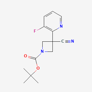 molecular formula C14H16FN3O2 B8563302 Tert-butyl 3-cyano-3-(3-fluoropyridin-2-yl)azetidine-1-carboxylate 