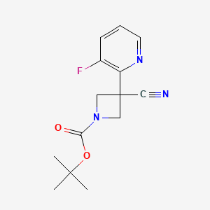 Tert-butyl 3-cyano-3-(3-fluoropyridin-2-yl)azetidine-1-carboxylate