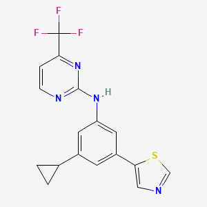 N-[3-cyclopropyl-5-(1,3-thiazol-5-yl)phenyl]-4-(trifluoromethyl)pyrimidin-2-amine