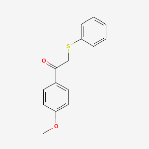 molecular formula C15H14O2S B8563347 p-Anisyl[(phenylthio)methyl] ketone 